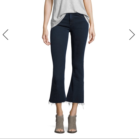 rag & bone Denim - Rag & Bone Crop Raw Hem Flare Denim in Dune 26